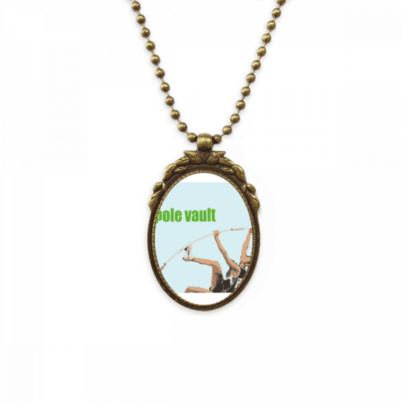 Pole Vault Field Events Art Deco Fashion Antique Necklace Vintage Bead Pendant Keychain