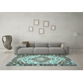 thumbnail image 3 of Ahgly Company Indoor Round Medallion Light Blue Traditional Area Rugs, 8' Round, 3 of 4