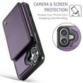 thumbnail image 5 of CaseMe Leather for iPhone 17 Case with Card Holder, Wallet Case for Women Men with RFID Blocking, Durable Leather Kickstand Magnetic Clasp Shockproof Phone Case for iPhone 17 6.3-inch,Purple, 5 of 9