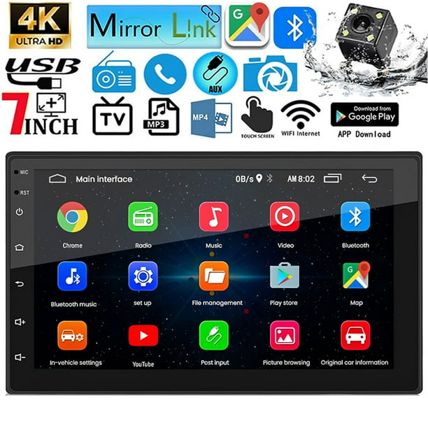 Double Din Car Stereo Radio 7 Inch Hd Touch Screen Car Audio With Bluetooth Usb Fm Aux Mp5 4 3 Player Gps Navigation App Download Mirror Link Steering Wheel Control Backup Camera