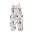 thumbnail image 4 of KAUOD Backless Strap Fourth of July Slouch Jumpsuit for Toddler Girls Kids Cute Stylish Independence Day Themed Outfits, 4 of 7
