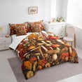 thumbnail image 3 of Manfei Countryside Red Mushroom 7-Piece Bedding Comforter Set,Rustic Flower Fungus King Bedding Sets,Autumn Maplea Leaf Bed Sheets For Girl Kids,Super Cozy Room Decor Reversible, 3 of 8