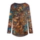 thumbnail image 4 of Pntutb Mujeres Moda Casual Manga Larga Cuello Redondo tops Blusa Suelta Camisas Estampadas PNTUTB Pntutb-6461, 4 of 5