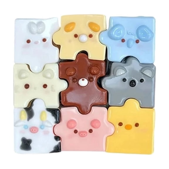 Knisume Puzzle Squishy Slow Rising Toy - Squeezable Stress Relief Fidget Decompression, Soft Gel Office Desk Anxiety Calming Squishy Gift