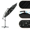 thumbnail image 4 of Sonerlic 10ft LED Outdoor Patio Offset Hanging Umbrella w/ Steel Frame for Yard, Poolside and Deck,Black, 4 of 7