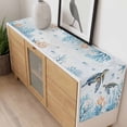 thumbnail image 4 of Ocean Turtle Table Runner - 108 Inch Long, Kitchen Dining Table Runner Dresser Scarves, Blue Coastal Coral Starfish Seagrass Farmhouse Decor for Coffee Tables Wedding Party Banquet, 4 of 8