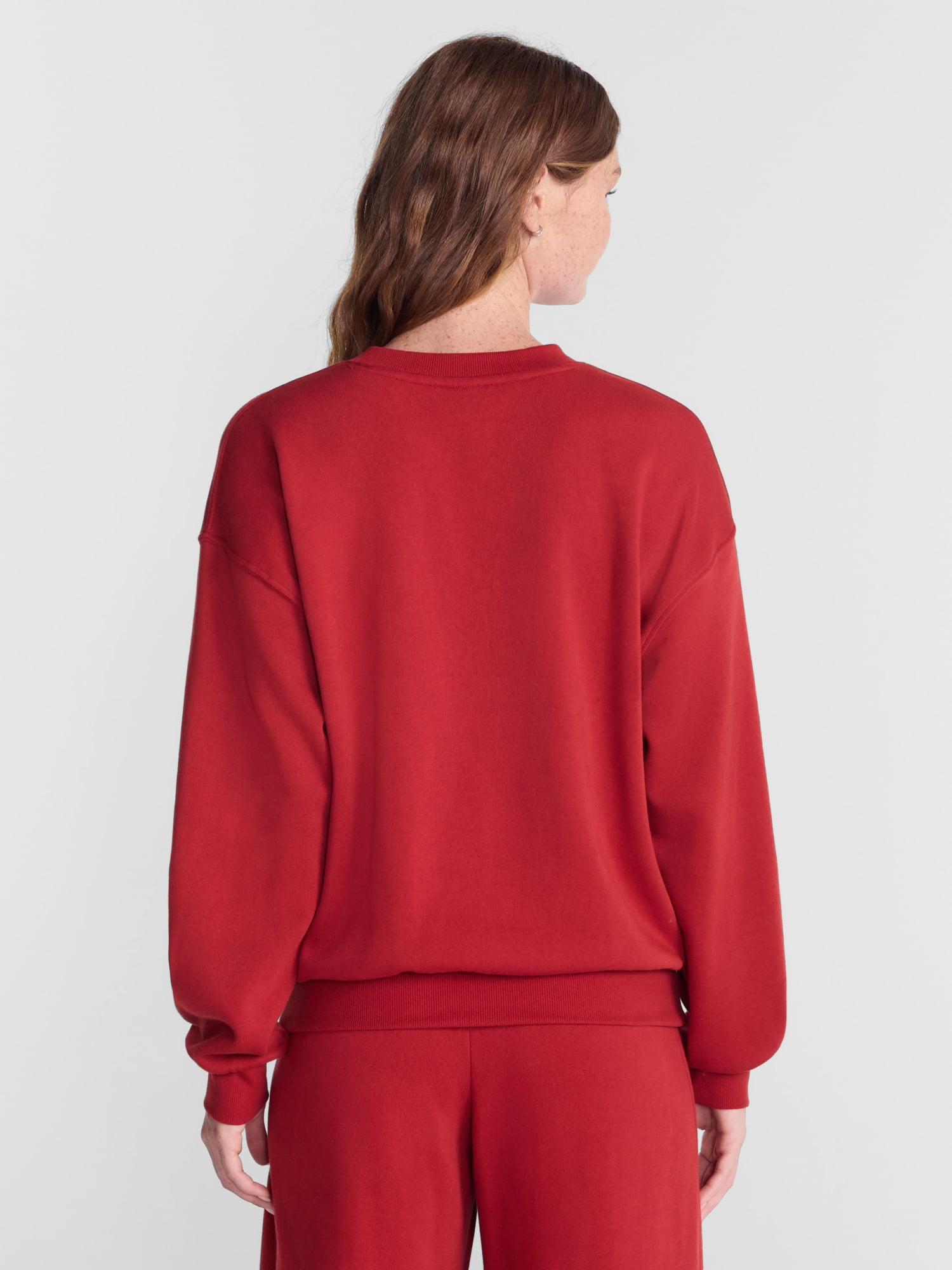 No Boundaries Pullover Crewneck Sleep Top with Long Sleeves, Women's XXS-3X