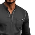 thumbnail image 4 of PUPIU Henley Shirts for Men Long Sleeve Casual Shirts with Pocket Henley Collar Black M, 4 of 4