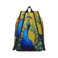 thumbnail image 3 of Balery Peacocks Vintage Canvas Backpack for Men and Women - Large Capacity, Durable Travel Laptop Bag for School, Work, Hiking, and Outdoor Activities-Small, 3 of 7