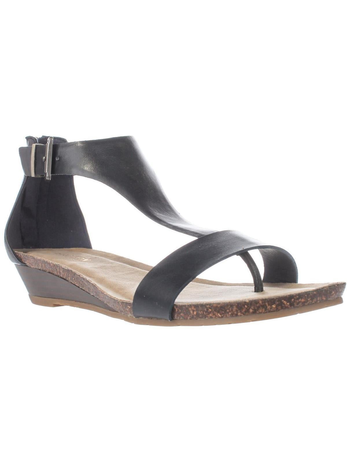 Great Gal T-Strap Wedge Sandals, Navy 