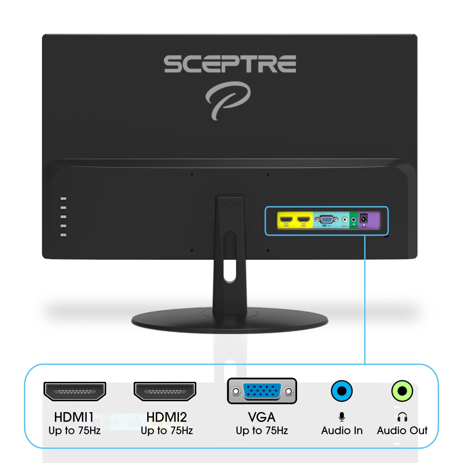 Sceptre 22" IPS LED Monitor 1920x1080 75Hz HDMI VGA Ports (E225W-FPT)