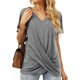thumbnail image 5 of Top Casual De Verano, Top De Manga Corta Simple Con Frente Torcido A La Moda Para Mujer, Ropa Cómoda Para El Trabajo ANGGREK Otros, 5 of 5