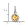 thumbnail image 6 of Auriga Fine Jewelry 925 Sterling Silver Rhodium-plated Solitaire Citrine Charm Pendant for Women(W- 7.22mm), 6 of 6