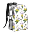 thumbnail image 3 of Kdxio Lavender Flowers Clear Backpack, Transparent Bookbag for School for Women Men, Capacity Clear Bag for College, Travel, 3 of 7