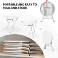 thumbnail image 3 of Ktaxon 18in Outdoor Metal Folding Side Table, Round End Table, Small Coffee Side Table for Porch Yard, Balcony, Garden, White, 3 of 8