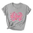 thumbnail image 3 of VKOYWKM Valentines Day Heart T Shirts for Women Cute Love Heart Graphic Tees Short Sleeve Crew Neck Loose Fit Holiday T-Shirts Valentines Day Gifts Tops, 3 of 6