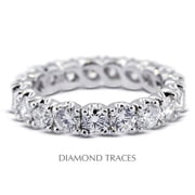 Diamond Traces UD-EWB299-3337 14K White Gold 4-Prong Setting 1.26 Carat Total Natural Diamonds Classic Eternity Ring