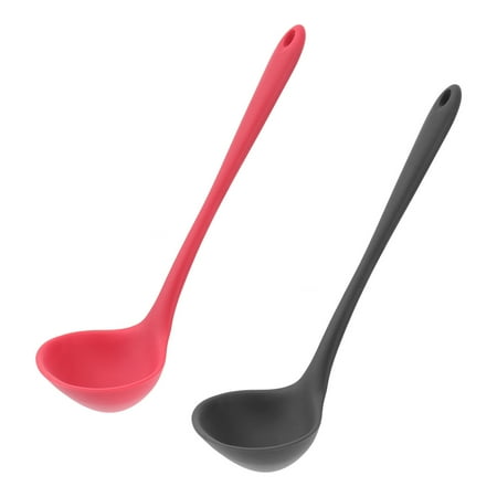 

HOMEMAXS 2Pcs Soup Ladle Multi-purpose Spoons Silicone Soup Spoons Kitchen Cooking Utensils