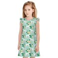 thumbnail image 1 of Fotbe Horse And Flower Vestido de Dormir para Niñas de 3 a 10 Años, Mangas Cortas, Estilo Princesa, Pijama Camisón con Mangas Voladas-XX-Large, 1 of 6
