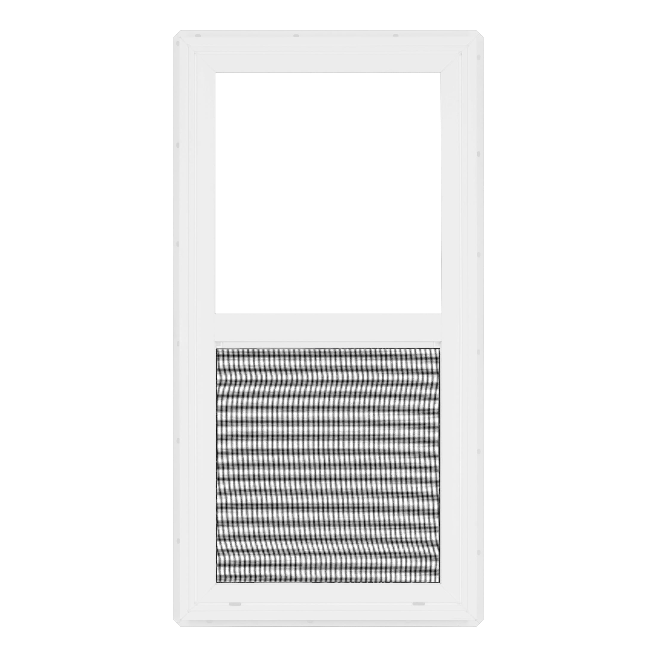 18 in. x 36 in. White Vinyl Single-Pane Single Hung Utility Window with Screen