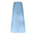 thumbnail image 4 of Summer Saving Wycnly on Sale Pants for Women Womens Casual Wide Leg Pants Vintage Linen Solid Elastic Waist Loose Palazzo Long Pants Plus Size Leisure Trousers, 4 of 4