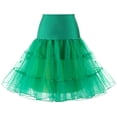 thumbnail image 1 of Aayomet Jupes Longues pour Femmes Danse Haute Courte Jupe Plissée Taille Haute (Vert, TG), 1 of 2
