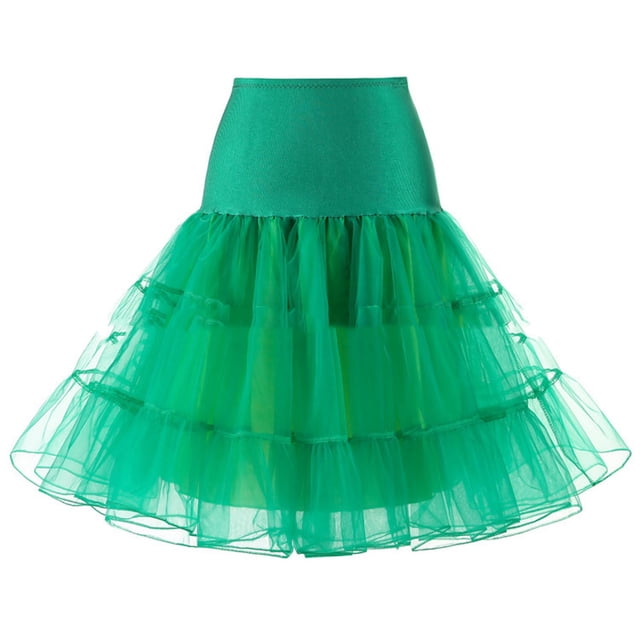 Aayomet Jupes Longues pour Femmes Danse Haute Courte Jupe Plissée Taille Haute (Vert, TG)