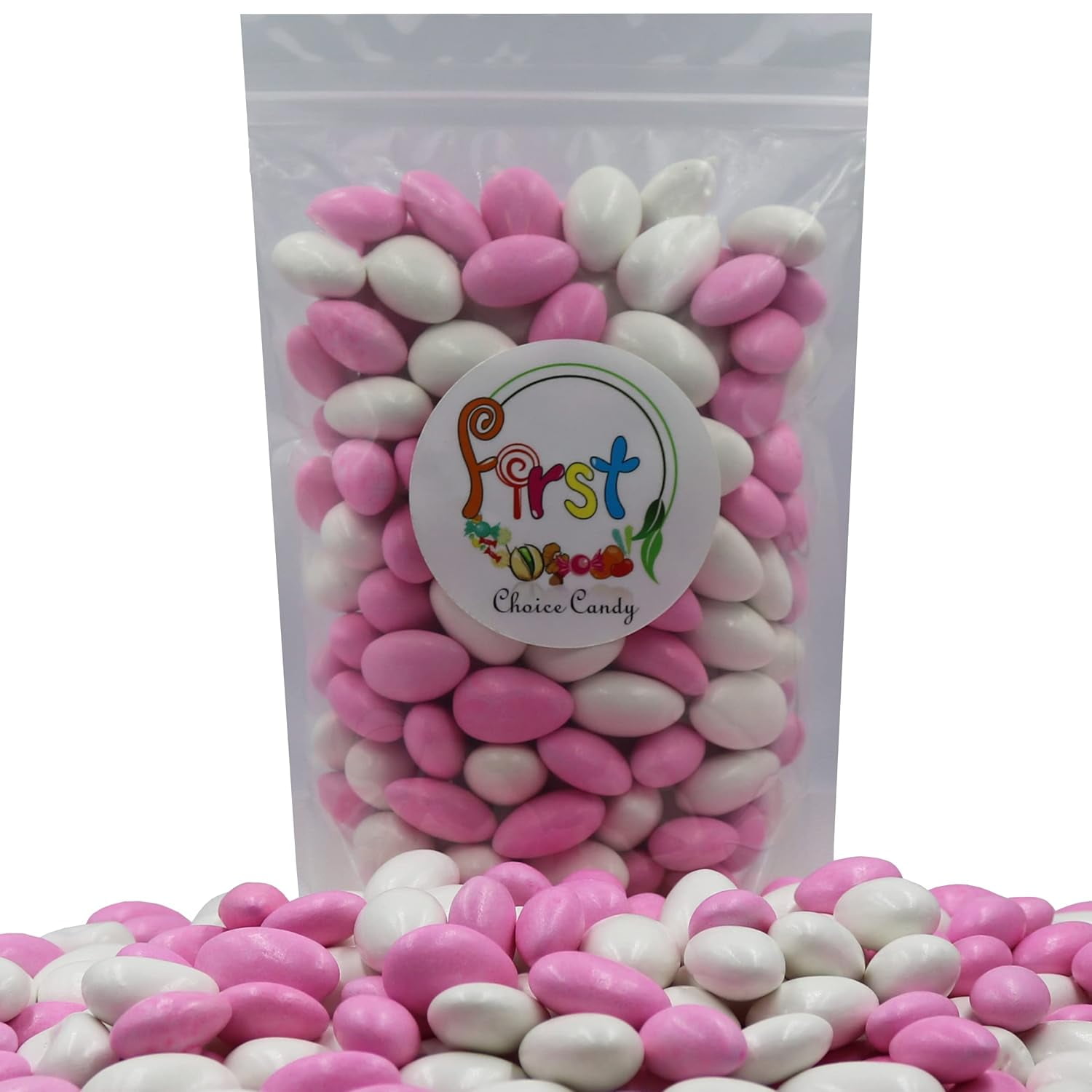 FirstChoiceCandy Jordan Almonds (Pastel Pink & White, 5 Pound)