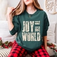 thumbnail image 5 of Joy To The World Block Distressed - Women's Garment Dyed Long Sleeve Graphic T-Shirt, 5 of 10
