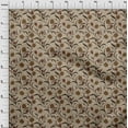 thumbnail image 4 of oneOone Polyester Spandex Light Brown Fabric Floral Retro Craft Projects Decor Fabric Printed By The Yard 56 Inch Wide, 4 of 5