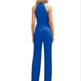 thumbnail image 4 of Bows Halters Jumpsuits for Women Loose Casual Sleeveless Stretchy Wide Leg Rompers, 4 of 9
