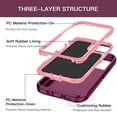 thumbnail image 3 of I-HONVA Compatible with iPhone 13 Case,3-Layer Military Grade Drop Protection Anti-Slip Bumper Rugged Shockproof Dustproof Protection 6.1 inch Phone Case,Purple Pink, 3 of 6