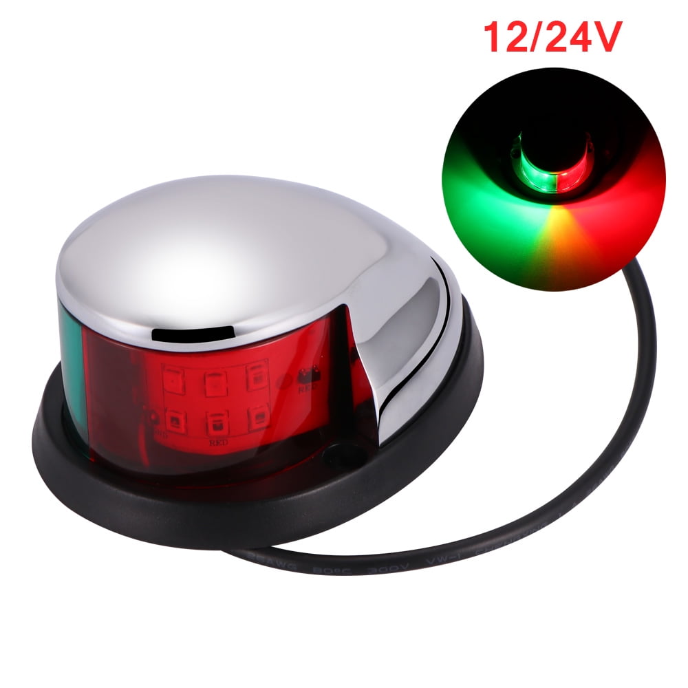2X LED Bow Navigation Light Red Green Sailing Signal Light for Marine RSDE 