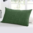thumbnail image 5 of Dark Green Burlap Texture Throw Pillow Cover 16 x 24 Inch Decorative Pillow Cover Farmhouse Vintage Green Lumbar Pillowcase Seasonal Rectangle Cushion Case for Couch Sofa Bed Living Room, 5 of 7