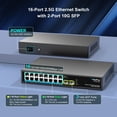 thumbnail image 2 of Conmutador Ethernet GigaPlus 2,5 Gb 18 puertos 16 x 2,5 G Base-T 2 x 10 G SFP+, 2 of 7