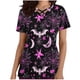 thumbnail image 2 of Puntoco Top de lactancia informal con cuello en V, manga corta y estampado de Halloween para mujer, 2 of 5