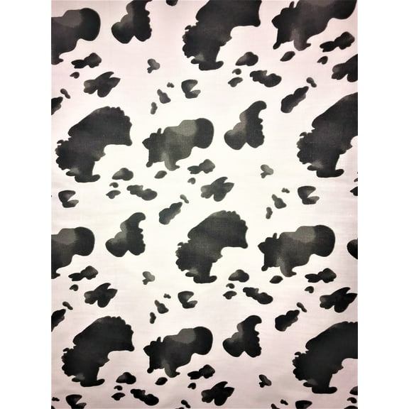 Cow Print Broadcloth Fabrics, 60" Wide, Sells by the Yard from Sal Tex Fabrics, Black