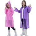 thumbnail image 4 of Lot de 2 Imperméables pour Enfants, Ponchos de Pluie Réutilisables avec Capuchon et Manches Imperméables, 4 of 6
