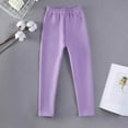 thumbnail image 5 of HAOTAGS Toddler Girls Leggings Fleece Lined, Fall Winter Warm Yoga Pants Casual High Waisted Full Length Leggings Purple 11 Years, 5 of 10