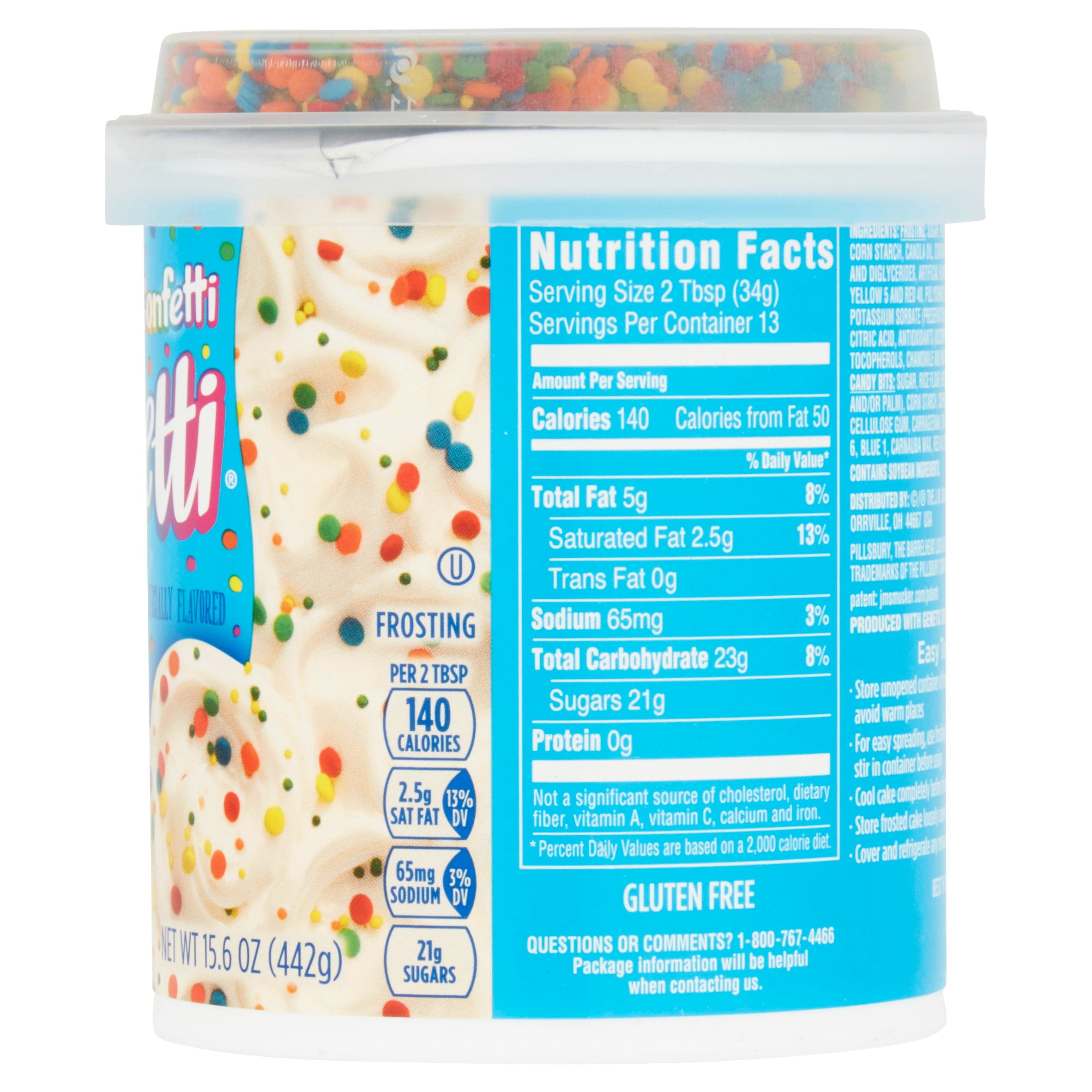 (8 pack) Pillsbury Confetti Funfetti Vanilla Flavored Frosting, 15.6 Oz