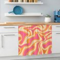 thumbnail image 6 of Pink Orange Sink Skirt 11"Wx13"L, Dustproof Under Sink Curtain with Self Adhesive Tape, Art Abstract Modern Geometric Cabinet Curtain Cover for Bathroom Vanity, RV, Kitchen Cabinet Storage Shelf, 6 of 9