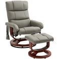 thumbnail image 3 of HOMCOM Massage Recliner Chair with Ottoman, Swivel Recliner and Footrest, Faux Leather Reclining Chair with Remote Control, 10 Vibration Point and Side Pocket, Gray, 3 of 10