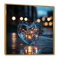 thumbnail image 2 of Designart "Radiant Blue Heart Outline I" Abstract Shapes Floater Framed Canvas Prints, 2 of 5