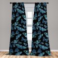 thumbnail image 4 of Ambesonne Gothic Themed Curtains, Occult Moth Pattern, Pair of 28"x84", Pale Blue Charcoal Grey, 4 of 5