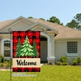 thumbnail image 2 of JOOCAR Welcome Christmas Tree Plaid Garden Flag for Winter Christmas Home Outdoor Garden Yard Door Decor 12x18 inch, 2 of 5