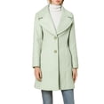 thumbnail image 5 of MODA NOVA Juniors Shawl Collar Single Breasted Mid-Thigh Winter Overcoat Green XL, 5 of 6