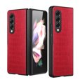 thumbnail image 1 of Kaleidio Case For Samsung Galaxy Z Fold3 5G [Mercer] Deluxe TPU Textured Slim Skin Cover [Faux Red], 1 of 3