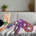thumbnail image 3 of Mardi Gras Soft Flannel Fleece Throw Blanket, Traditional Holiday Theme Colorful Fluffy Feathers Crown, Cozy Plush for Indoor and Outdoor Use, 50" x 60", Purple Hot Pink Green, by Ambesonne, 3 of 5