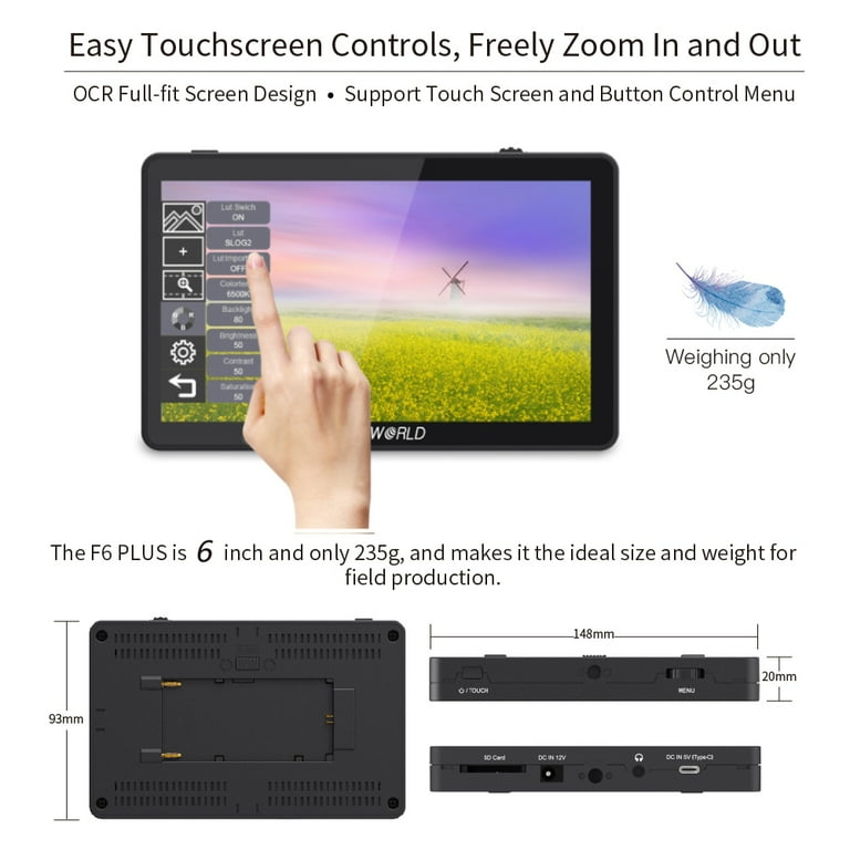 Feelworld F6 Plus V2 6 inch 3D Lut Touch Screen DSLR Camera