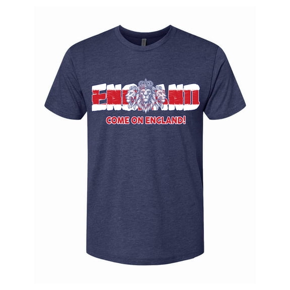 Wild Bobby England Flag Pride Three Lions Graphic Come On England | Unisex Novelty Graphic T-Shirt | Soccer Football Fan Gift for Men Women Unisex Men Premium Tri Blend Tee